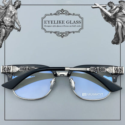 Limited Edition Handcrafted Browline Eyeglass Frame | Gothic Carved Acetate – CH8224 - HP eyeglasses