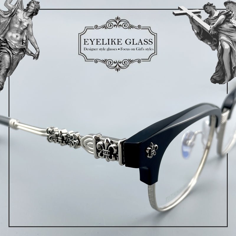 Limited Edition Handcrafted Browline Eyeglass Frame | Gothic Carved Acetate – CH8224 - HP eyeglasses