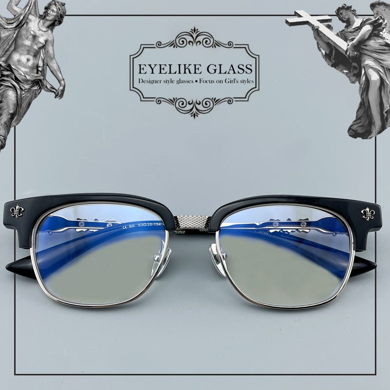 Limited Edition Handcrafted Browline Eyeglass Frame | Gothic Carved Acetate – CH8224 - HP eyeglasses