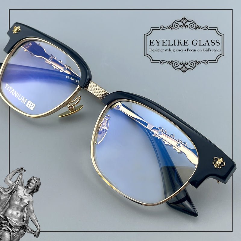 Limited Edition Handcrafted Browline Eyeglass Frame | Gothic Carved Acetate – CH8224 - HP eyeglasses
