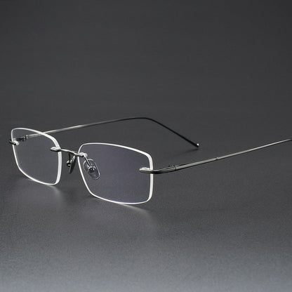 Low-Profile Rimless Glasses | Ultra-Light Pure Titanium Gold Prescription Frame for Men & Women 52021 - HP eyeglasses
