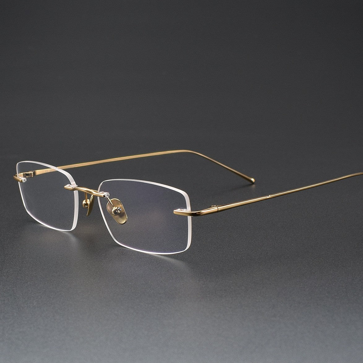 Low-Profile Rimless Glasses | Ultra-Light Pure Titanium Gold Prescription Frame for Men & Women 52021 - HP eyeglasses