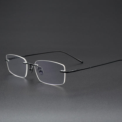 Low-Profile Rimless Glasses | Ultra-Light Pure Titanium Gold Prescription Frame for Men & Women 52021 - HP eyeglasses