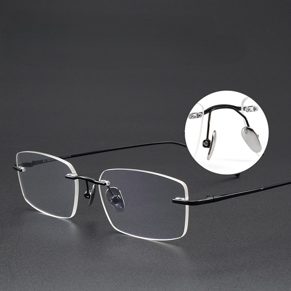 Low-Profile Rimless Glasses | Ultra-Light Pure Titanium Gold Prescription Frame for Men & Women 52021 - HP eyeglasses