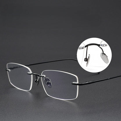Low-Profile Rimless Glasses | Ultra-Light Pure Titanium Gold Prescription Frame for Men & Women 52021 - HP eyeglasses