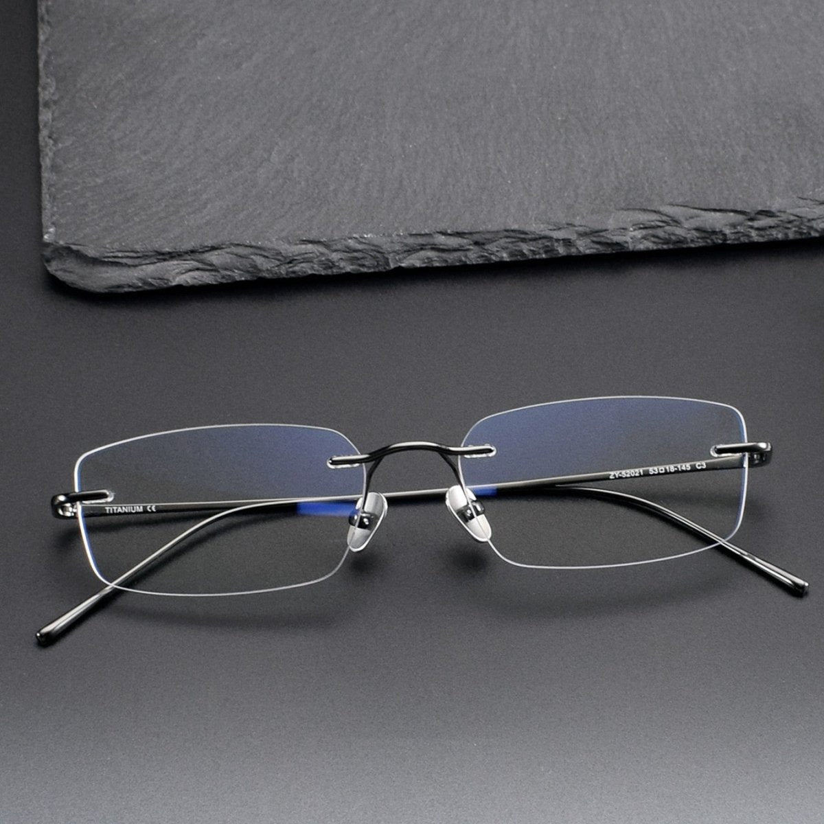 Low-Profile Rimless Glasses | Ultra-Light Pure Titanium Gold Prescription Frame for Men & Women 52021 - HP eyeglasses