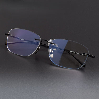 Luxury Pure Titanium Rimless Glasses | Screwless Ultra-Light Gold Optical Frame for Men & Women XW1817 - HP eyeglasses