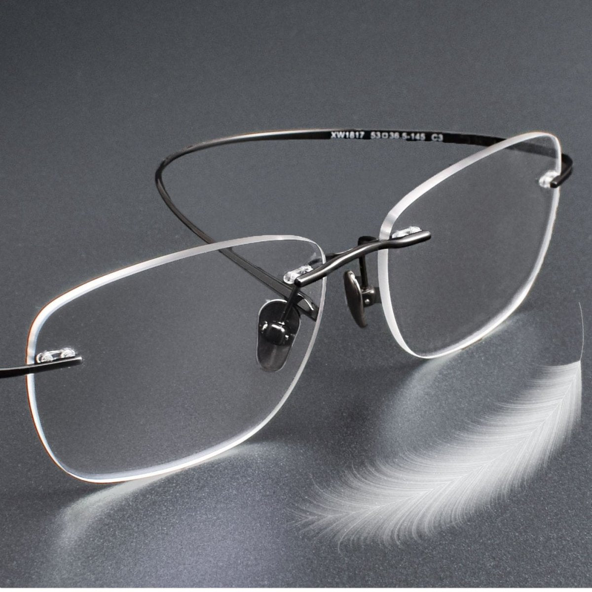 Luxury Pure Titanium Rimless Glasses | Screwless Ultra-Light Gold Optical Frame for Men & Women XW1817 - HP eyeglasses