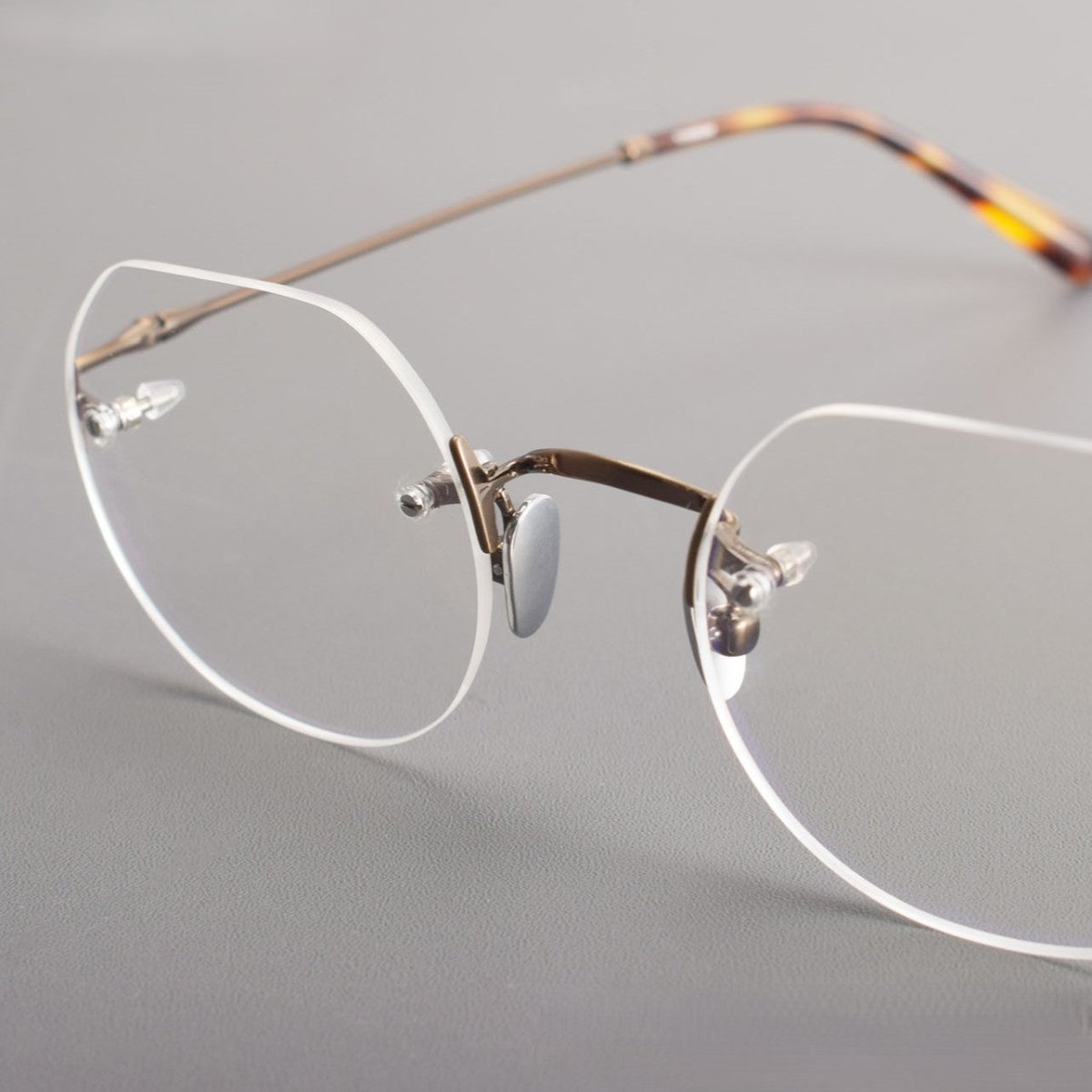 Luxury Rimless Polygon Glasses with Pure Titanium Frame | Designer Optical Eyeglasses ZY008 - HP eyeglasses
