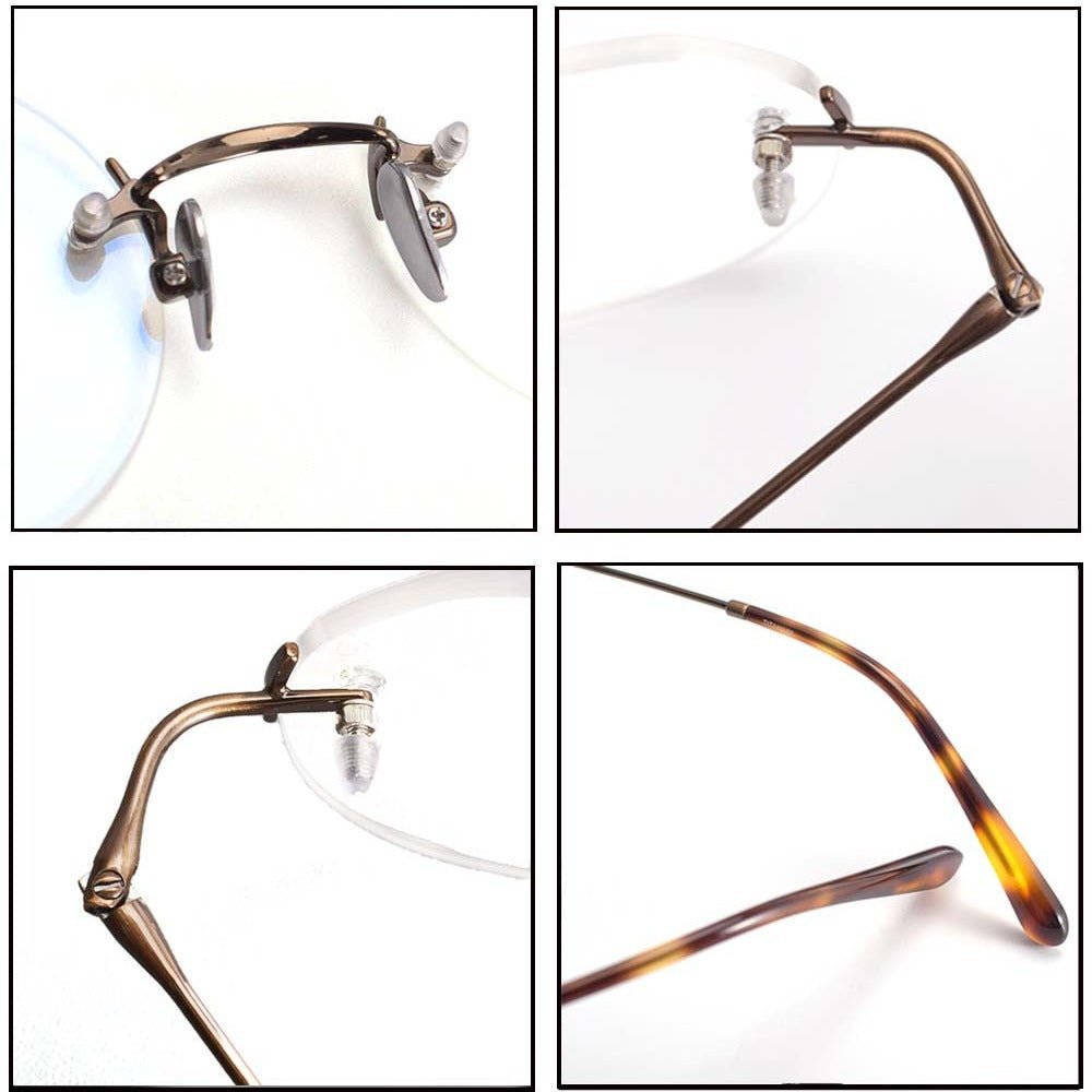 Luxury Rimless Polygon Glasses with Pure Titanium Frame | Designer Optical Eyeglasses ZY008 - HP eyeglasses