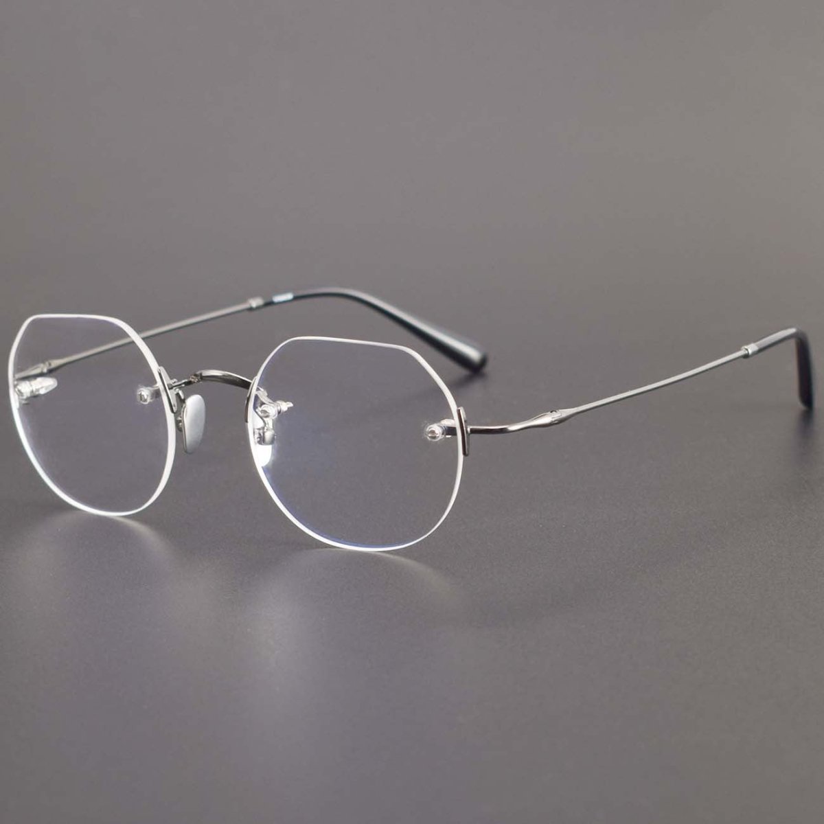 Luxury Rimless Polygon Glasses with Pure Titanium Frame | Designer Optical Eyeglasses ZY008 - HP eyeglasses