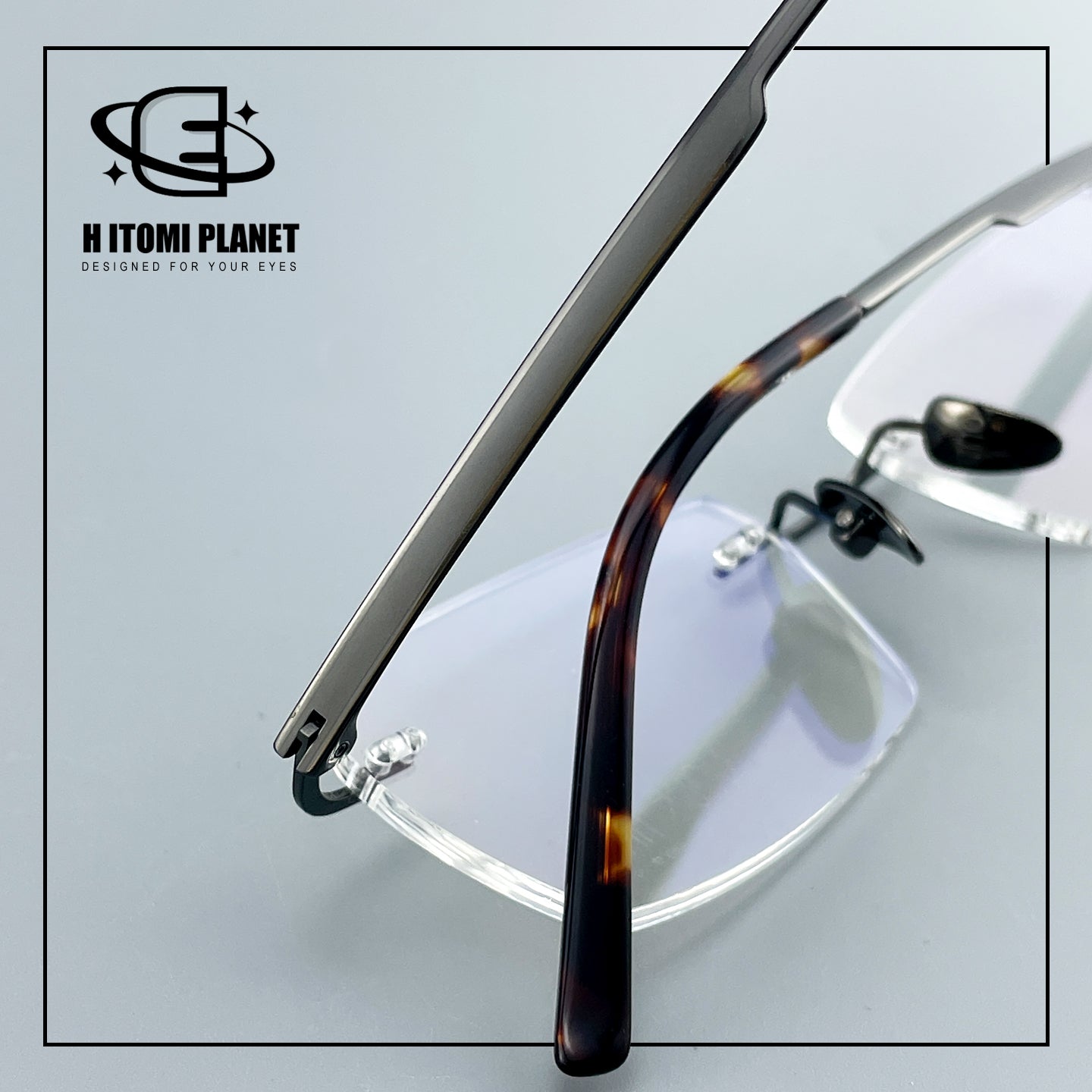 Pure Titanium Rimless Glasses for Men & Women | Ultra-Light Business Prescription Eyeglasses EO-6001