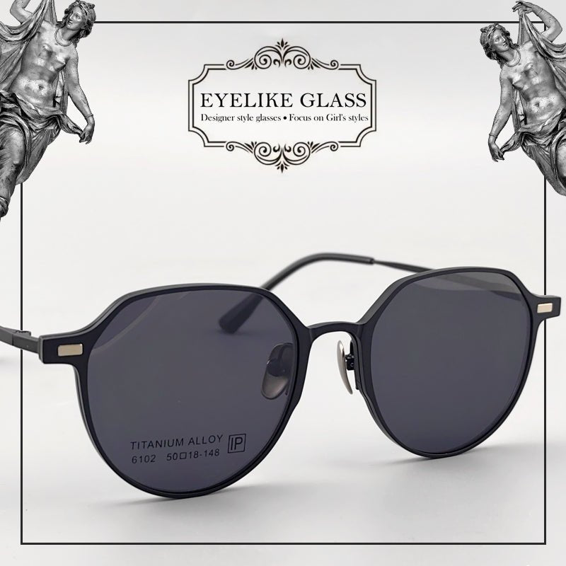 Magnetic Round Glasses for Men & Women – Full Frame Eyeglasses with Magnetic Clip - On Sunglasses | Prescription Ready, Ultra - Light Design - HP eyeglasses