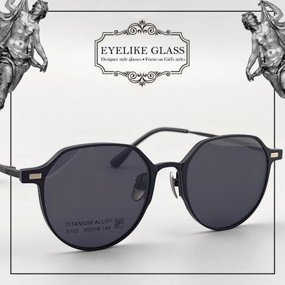 Magnetic Round Glasses for Men & Women – Full Frame Eyeglasses with Magnetic Clip - On Sunglasses | Prescription Ready, Ultra - Light Design - HP eyeglasses