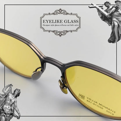 Magnetic Round Glasses for Men & Women – Full Frame Eyeglasses with Magnetic Clip - On Sunglasses | Prescription Ready, Ultra - Light Design - HP eyeglasses