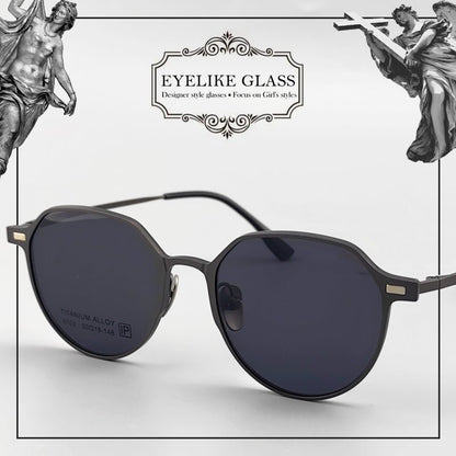 Magnetic Round Glasses for Men & Women – Full Frame Eyeglasses with Magnetic Clip - On Sunglasses | Prescription Ready, Ultra - Light Design - HP eyeglasses