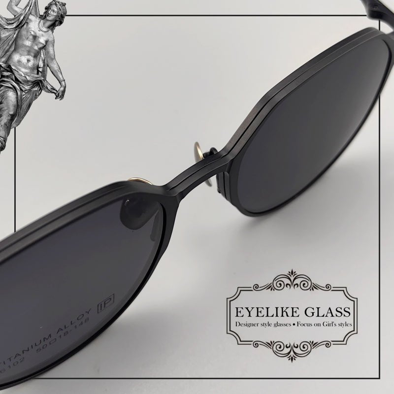 Magnetic Round Glasses for Men & Women – Full Frame Eyeglasses with Magnetic Clip - On Sunglasses | Prescription Ready, Ultra - Light Design - HP eyeglasses