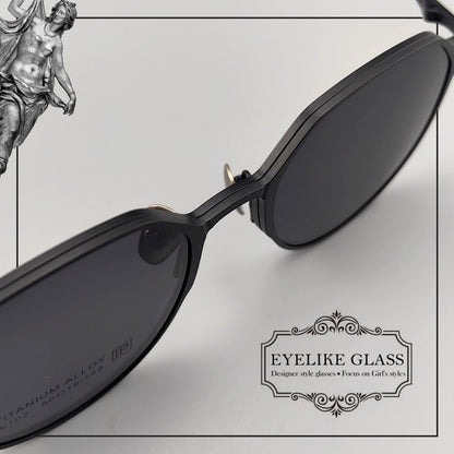 Magnetic Round Glasses for Men & Women – Full Frame Eyeglasses with Magnetic Clip - On Sunglasses | Prescription Ready, Ultra - Light Design - HP eyeglasses