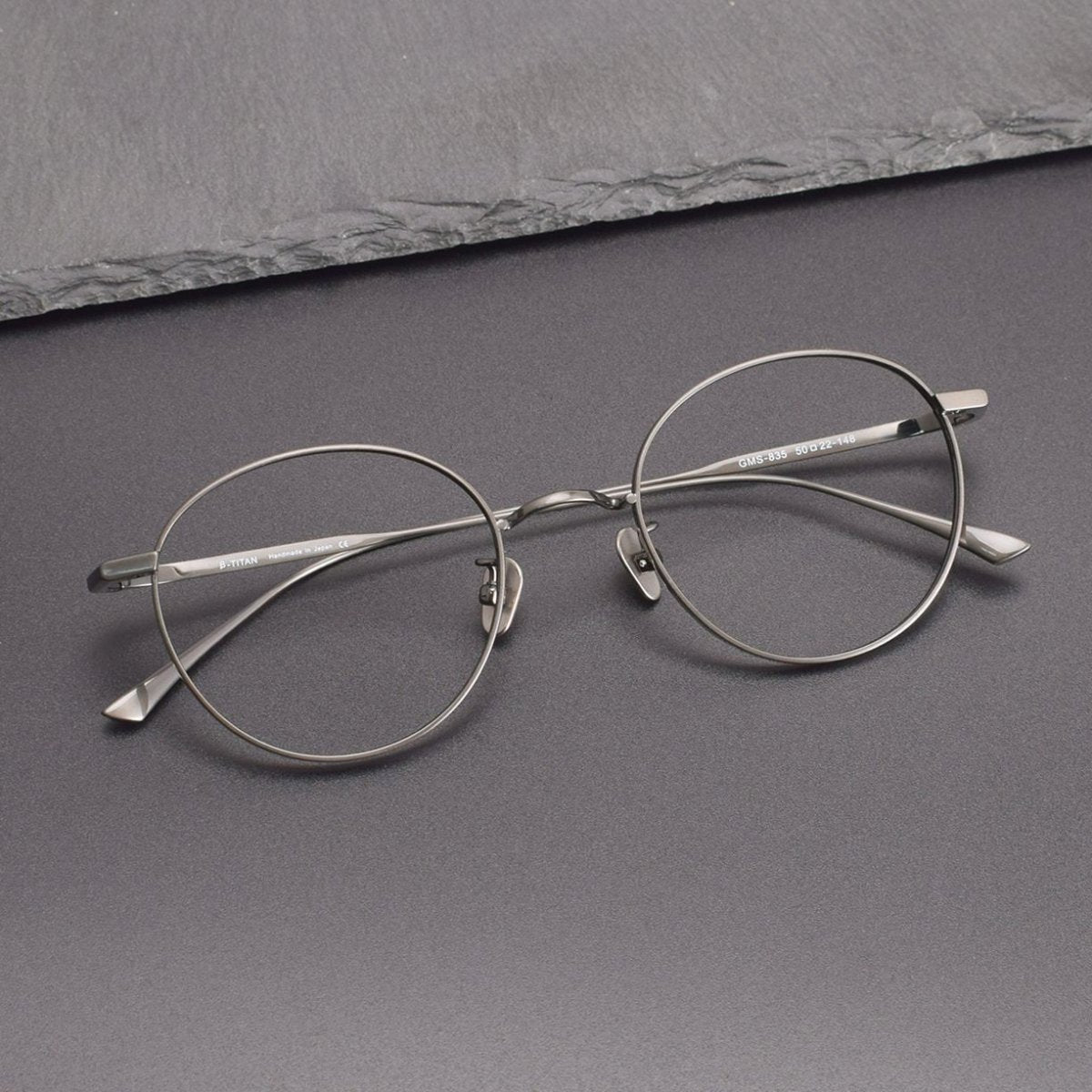MASUNAGA Style GMS - 835 Titanium Glasses - Lightweight Round Frame (50mm) - HP eyeglasses
