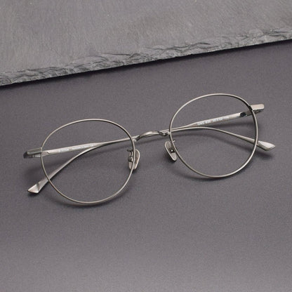 MASUNAGA Style GMS - 835 Titanium Glasses - Lightweight Round Frame (50mm) - HP eyeglasses
