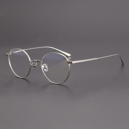 MASUNAGA Style GMS - 835 Titanium Glasses - Lightweight Round Frame (50mm) - HP eyeglasses