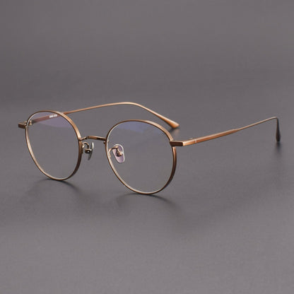 MASUNAGA Style GMS - 835 Titanium Glasses - Lightweight Round Frame (50mm) - HP eyeglasses