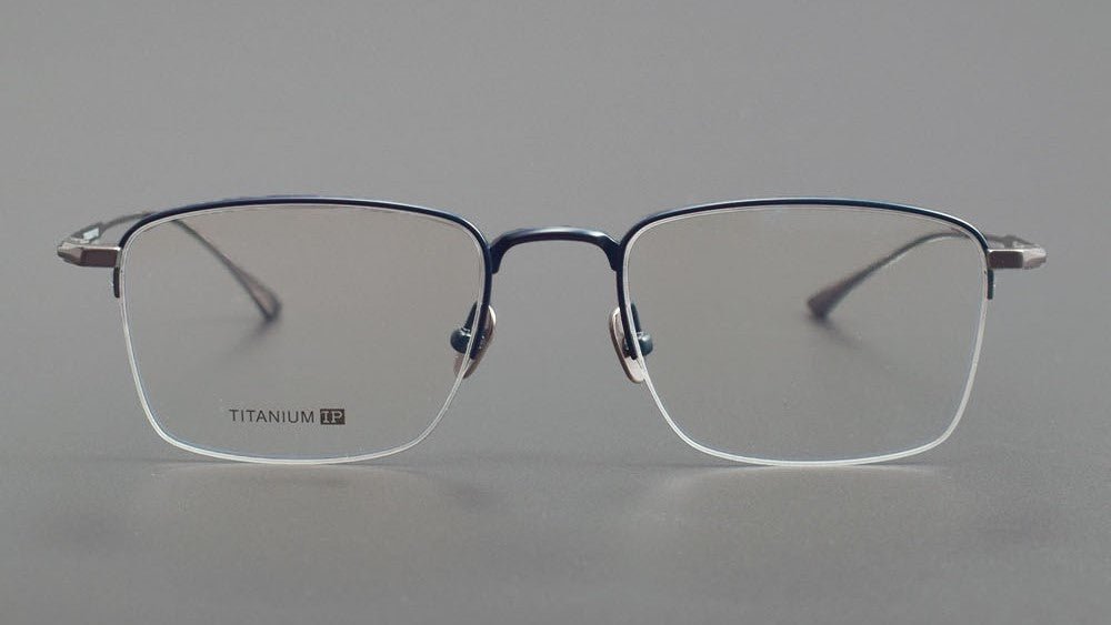 MIES Titanium Semi - Rimless Glasses – Ultra - Light Gold Frame for Men & Women - HP eyeglasses