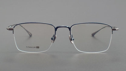 MIES Titanium Semi - Rimless Glasses – Ultra - Light Gold Frame for Men & Women - HP eyeglasses