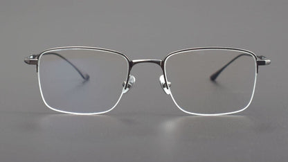 MIES Titanium Semi - Rimless Glasses – Ultra - Light Gold Frame for Men & Women - HP eyeglasses