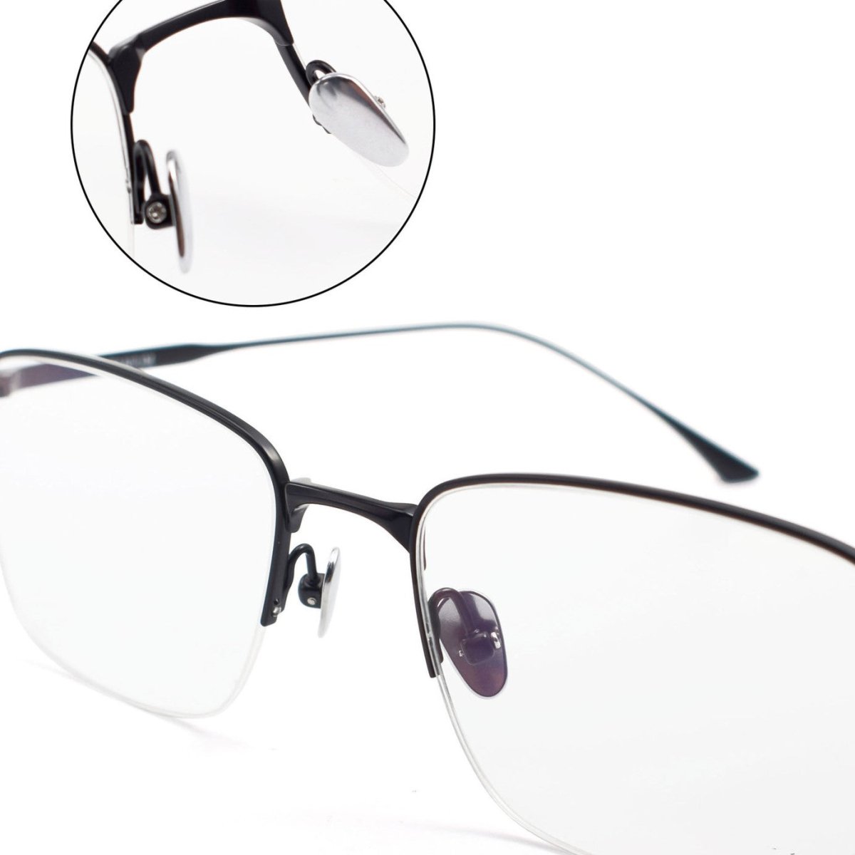 MIES Titanium Semi - Rimless Glasses – Ultra - Light Gold Frame for Men & Women - HP eyeglasses