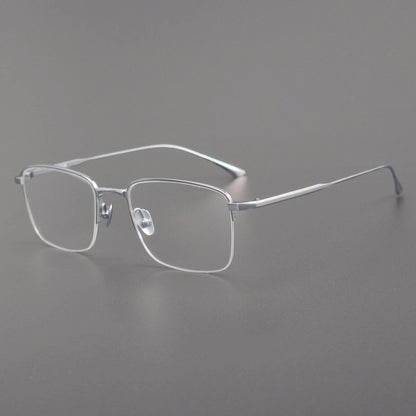 MIES Titanium Semi - Rimless Glasses – Ultra - Light Gold Frame for Men & Women - HP eyeglasses