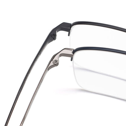 MIES Titanium Semi - Rimless Glasses – Ultra - Light Gold Frame for Men & Women - HP eyeglasses