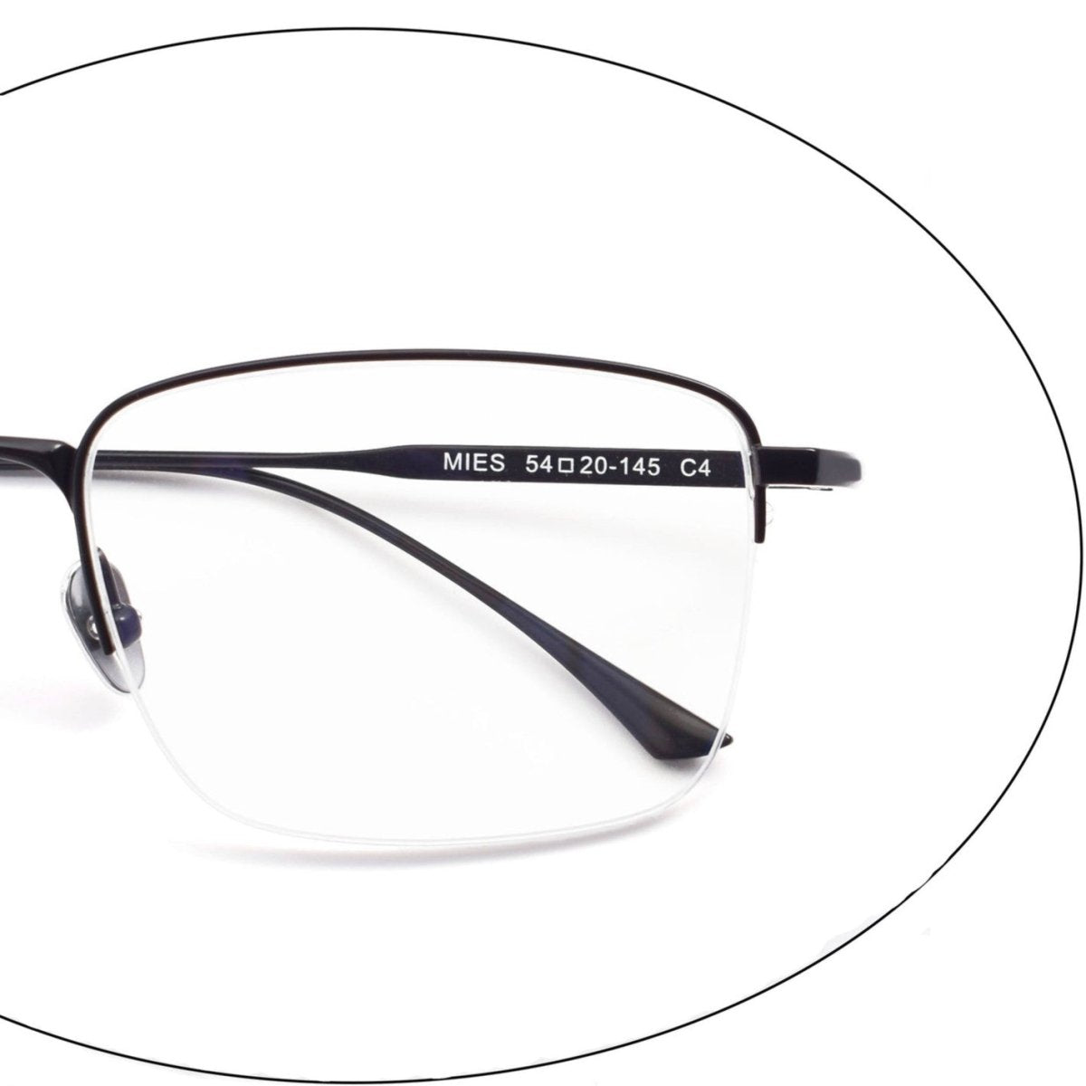 MIES Titanium Semi - Rimless Glasses – Ultra - Light Gold Frame for Men & Women - HP eyeglasses
