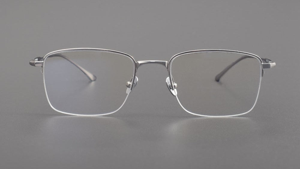 MIES Titanium Semi - Rimless Glasses – Ultra - Light Gold Frame for Men & Women - HP eyeglasses