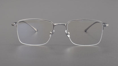 MIES Titanium Semi - Rimless Glasses – Ultra - Light Gold Frame for Men & Women - HP eyeglasses
