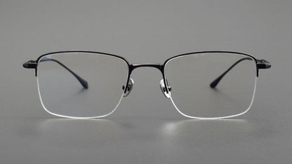 MIES Titanium Semi - Rimless Glasses – Ultra - Light Gold Frame for Men & Women - HP eyeglasses