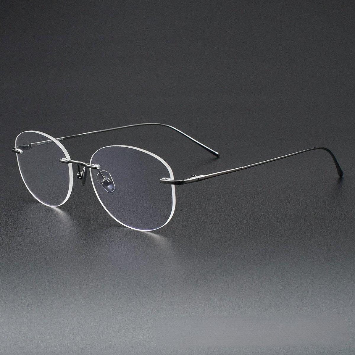 Minimalist Oval Rimless Glasses | Ultra-Light Pure Titanium Silver Optical Frame for Men & Women 52024 - HP eyeglasses