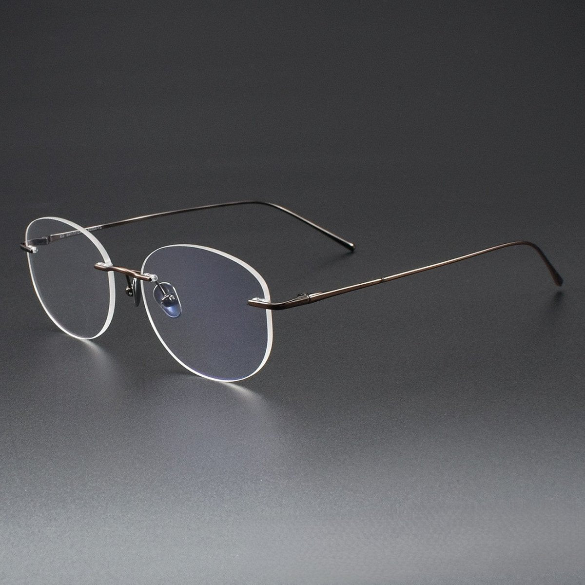 Minimalist Oval Rimless Glasses | Ultra-Light Pure Titanium Silver Optical Frame for Men & Women 52024 - HP eyeglasses