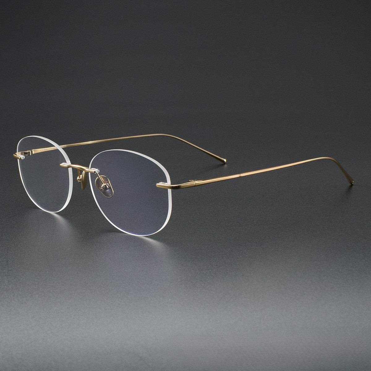 Minimalist Oval Rimless Glasses | Ultra-Light Pure Titanium Silver Optical Frame for Men & Women 52024 - HP eyeglasses