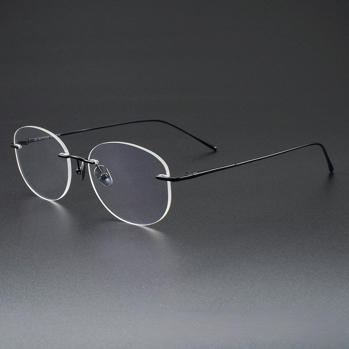 Minimalist Oval Rimless Glasses | Ultra-Light Pure Titanium Silver Optical Frame for Men & Women 52024 - HP eyeglasses