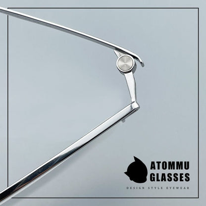 Minimalist Titanium Semi - Rimless Glasses – Lightweight Square Frame - EO - 9019 - HP eyeglasses