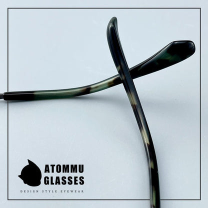 Minimalist Titanium Semi - Rimless Glasses – Lightweight Square Frame - EO - 9019 - HP eyeglasses