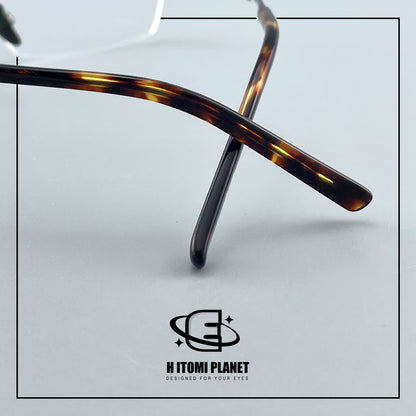 Pure Titanium Rimless Glasses for Men & Women | Ultra-Light Business Prescription Eyeglasses EO-6001