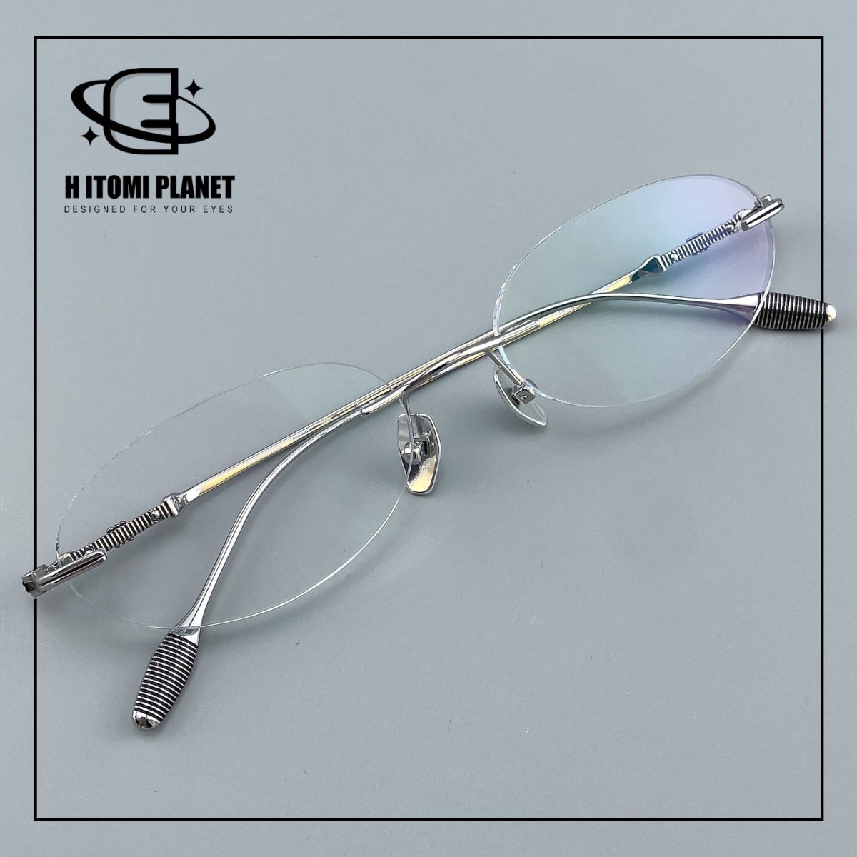 Old Money Style Pure Titanium Oval Rimless Glasses | Designer Minimalist Optical Frame for Prescription & Photochromic Lenses EO-890 - HP eyeglasses