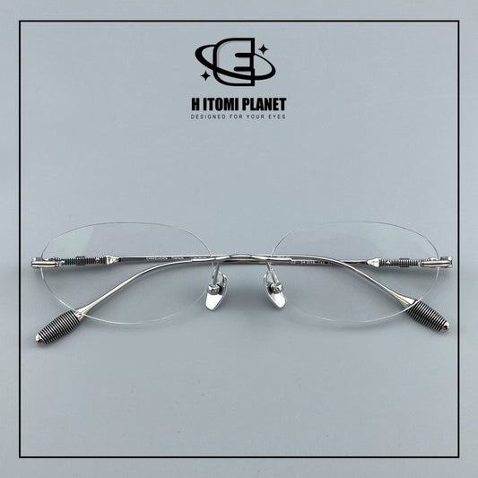 Old Money Style Pure Titanium Oval Rimless Glasses | Designer Minimalist Optical Frame for Prescription & Photochromic Lenses EO-890 - HP eyeglasses