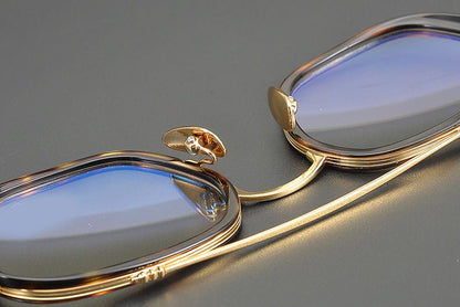 PARATESTES Double Bridge Aviator Glasses – Vintage Tortoise Full Frame - HP eyeglasses