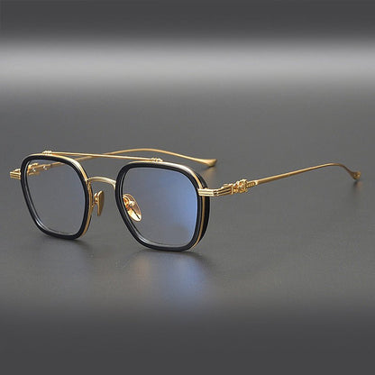 PARATESTES Double Bridge Aviator Glasses – Vintage Tortoise Full Frame - HP eyeglasses