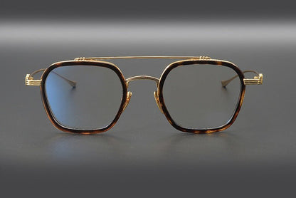PARATESTES Double Bridge Aviator Glasses – Vintage Tortoise Full Frame - HP eyeglasses