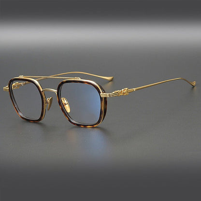 PARATESTES Double Bridge Aviator Glasses – Vintage Tortoise Full Frame - HP eyeglasses