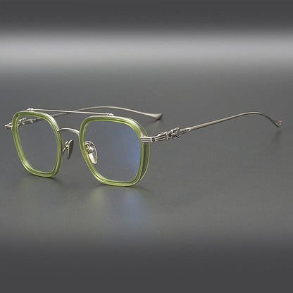 PARATESTES Double Bridge Aviator Glasses – Vintage Tortoise Full Frame - HP eyeglasses